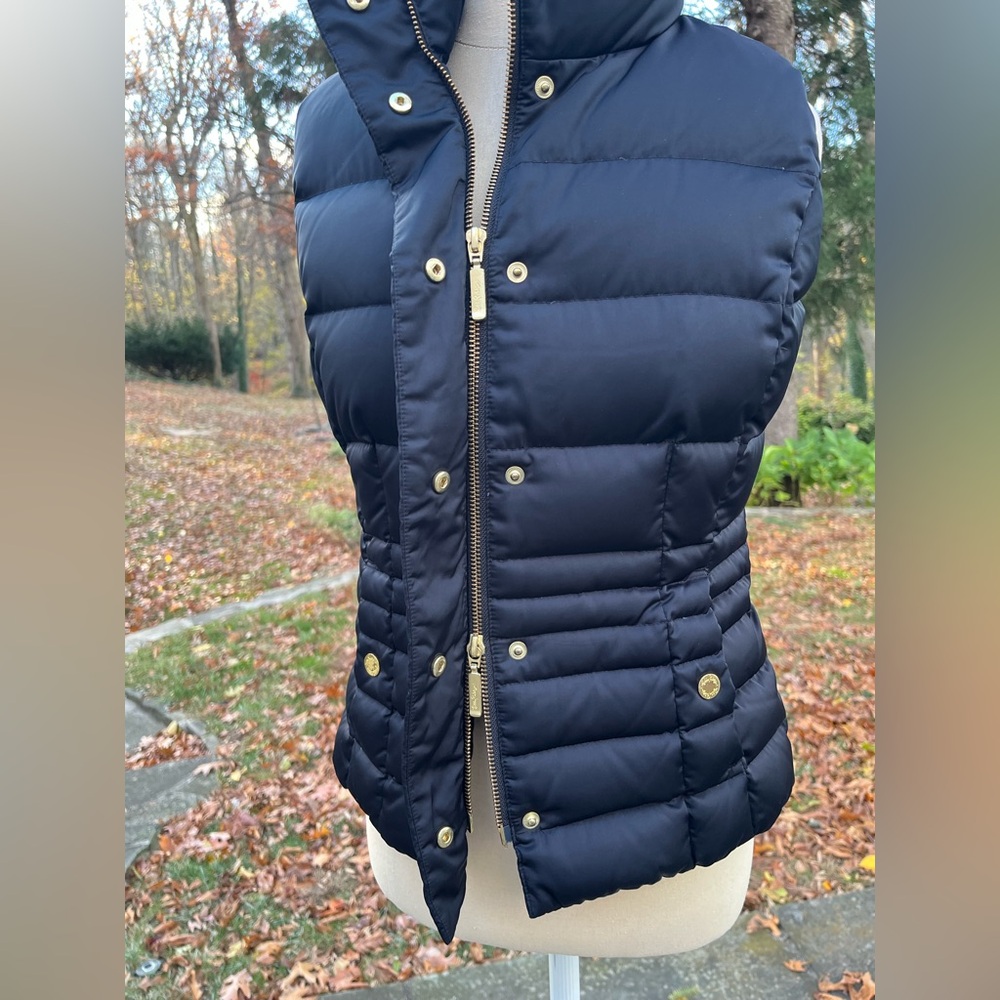 LILLY PULITZER Black Puffer Vest with Gold Buttons - Picture 4 of 11